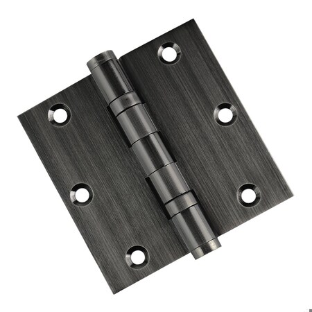 Embassy 3-1/2 x 3-1/2 Solid Brass Ball Bearing Hinge, Pewter Finish with Flat Tips 3535BBUS17AF-1